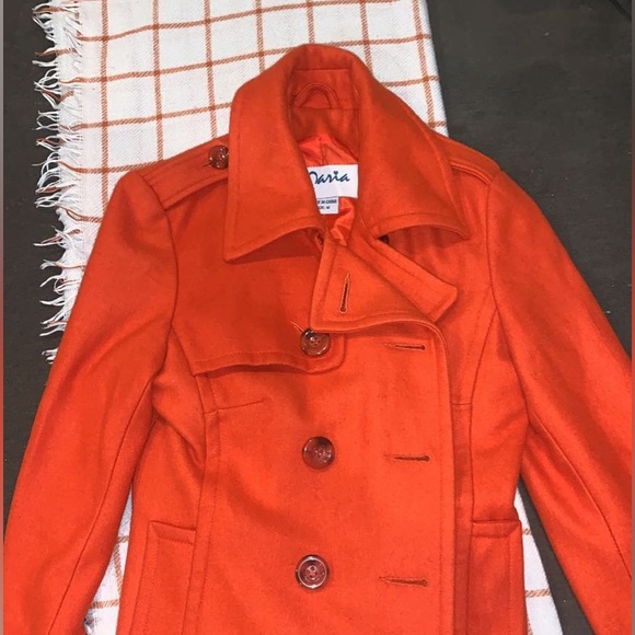 Orange knee length trench coat - Picture 1 of 1